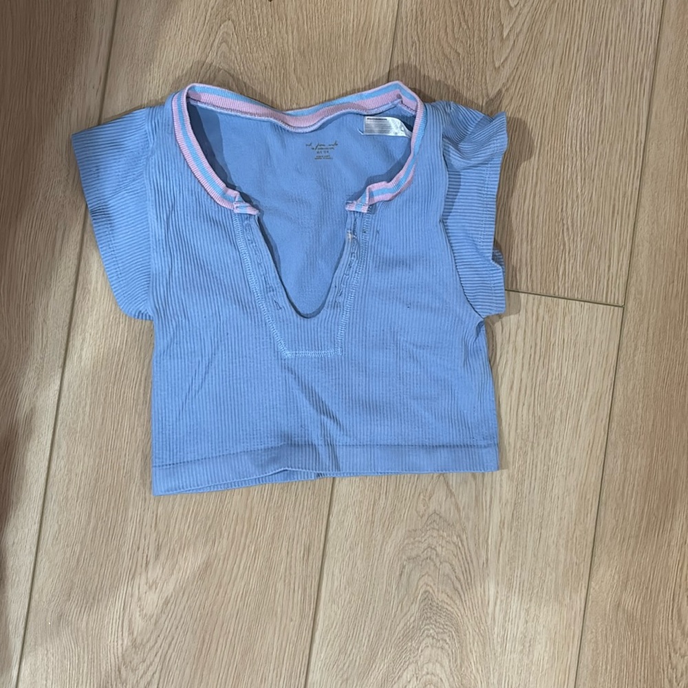Blue out from under top